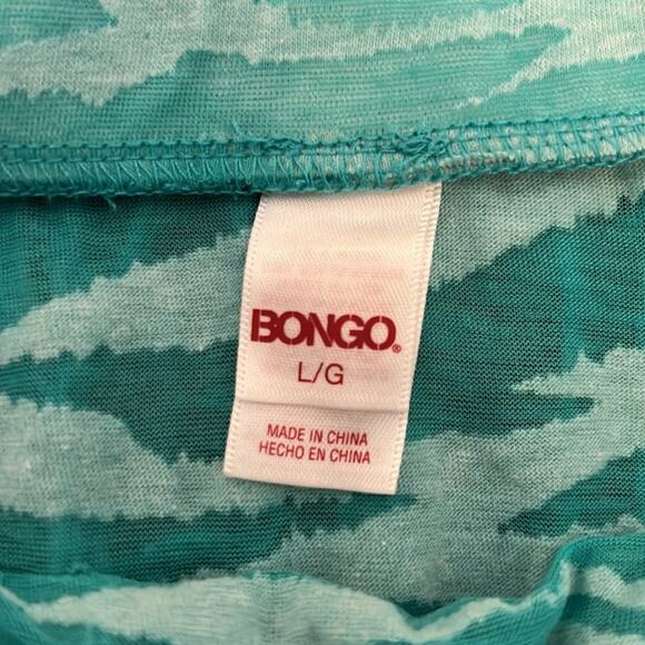 Bongo Juniors Size L Green Print Strapless Swim Coverup Fringe Beach - Picture 5 of 9